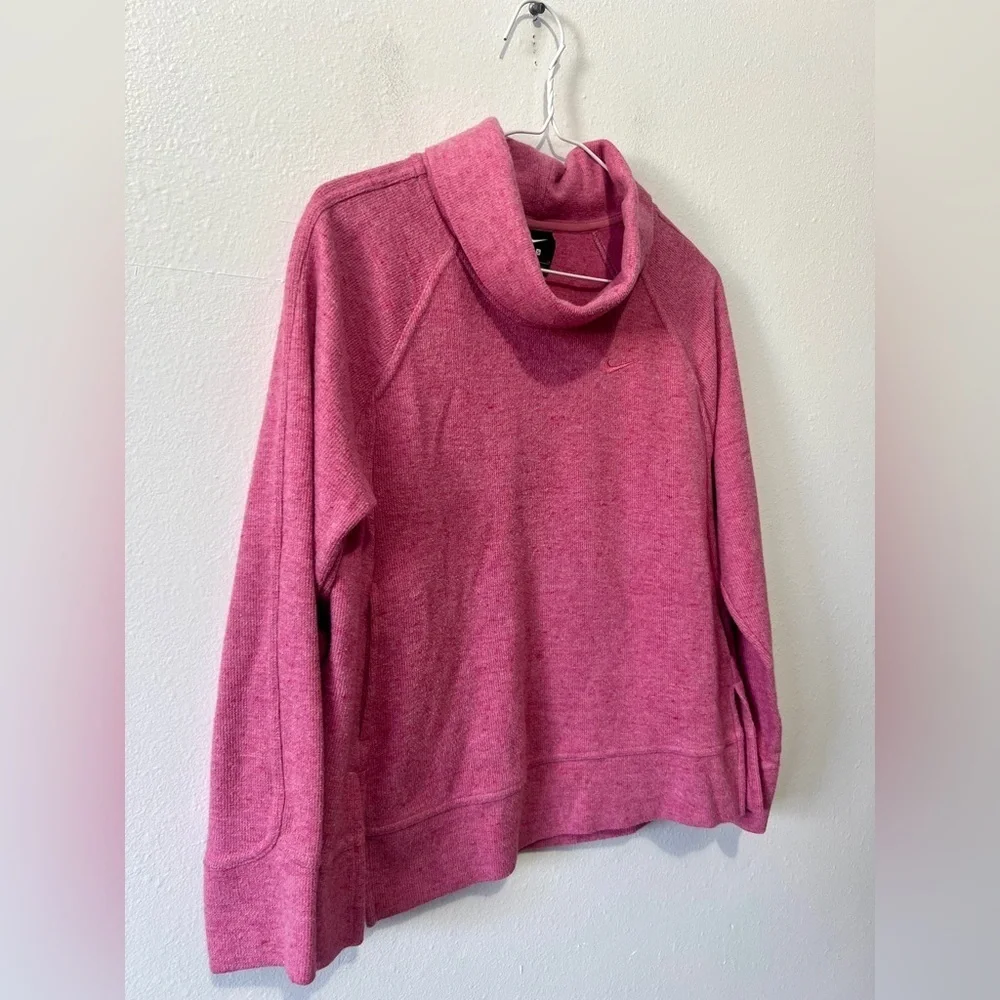Nike Pink Cowl Neck Pull-Over Sweater - Small